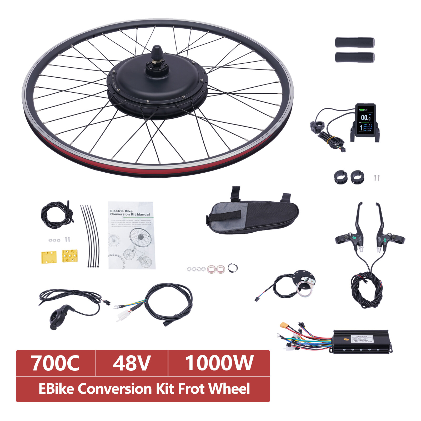 1000W 28/29″Electric Bicycle Front/Rear Wheel + Tire E-Bike Conversion Motor Kit