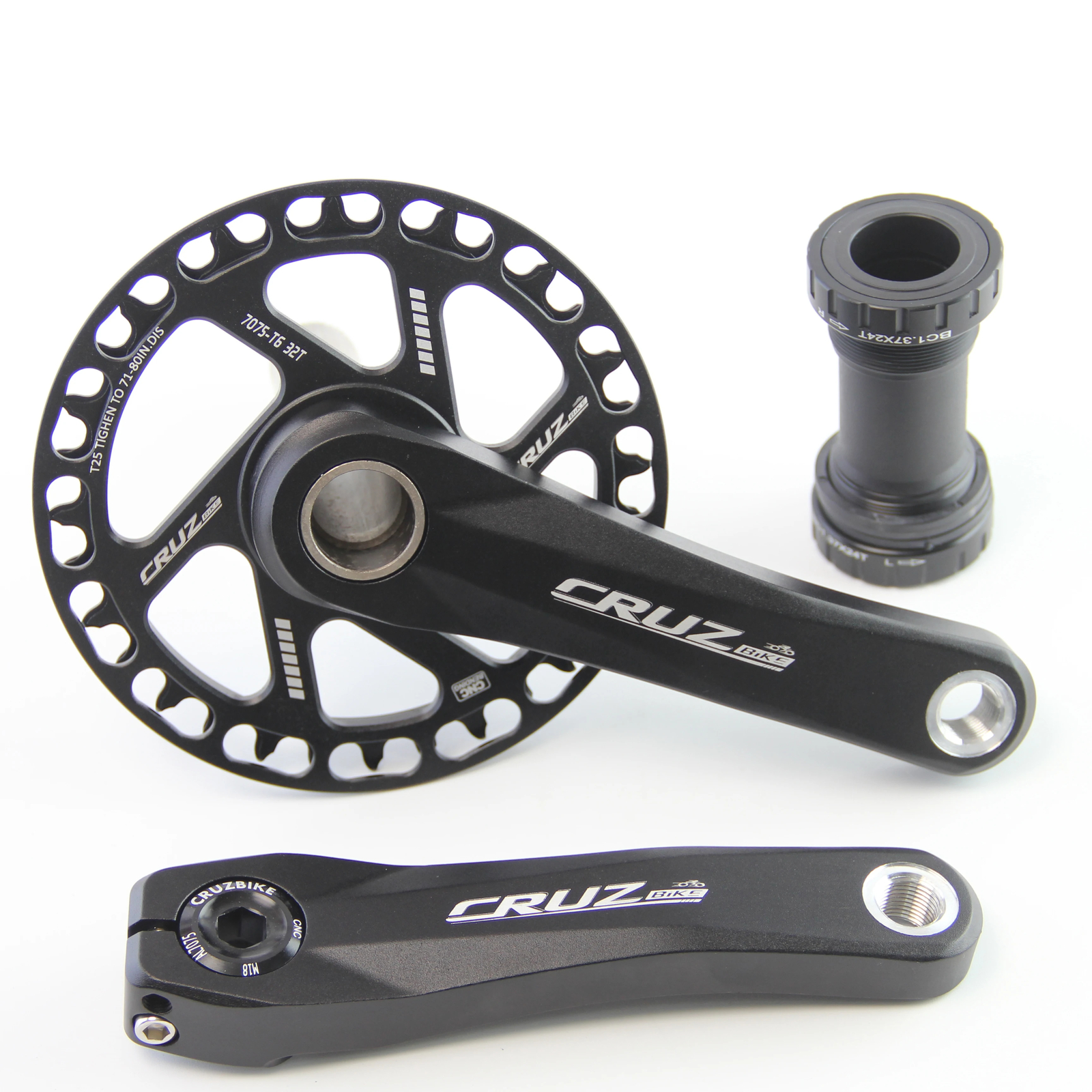 Kid MTB Bicycle Cranksets 89-150mm Hollow Crank with 25-44T Single ChainWheel