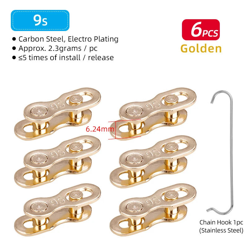 6 Pair Bike Quick Link Chain Connector 1-12 Speed Reusable MTB Road Master Link