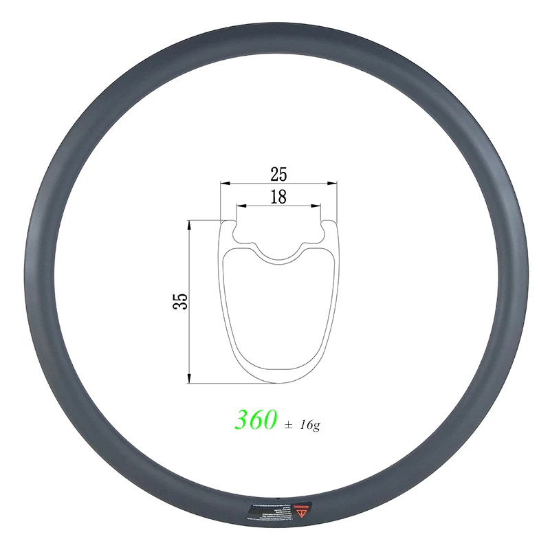 700c Gravel Road Bike Carbon U Shape Rims UD 3K 12K Matte Glossy Finish 20H-36H