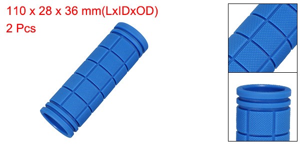 2Pcs 4.33″x1.1″ Non-Slip Bike Handlebar Grips Blue