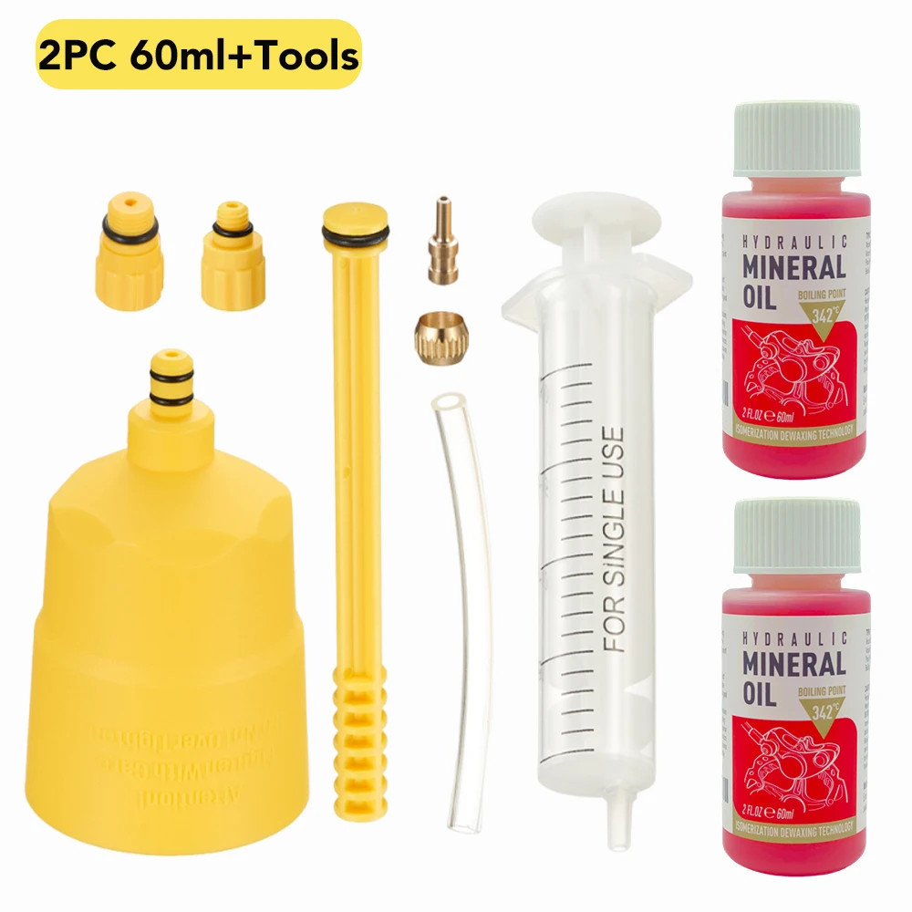 60ml Bike Hydraulic Brake Mineral Oil Bleed Kit Shimano Tektro SRAM Nutt MTB