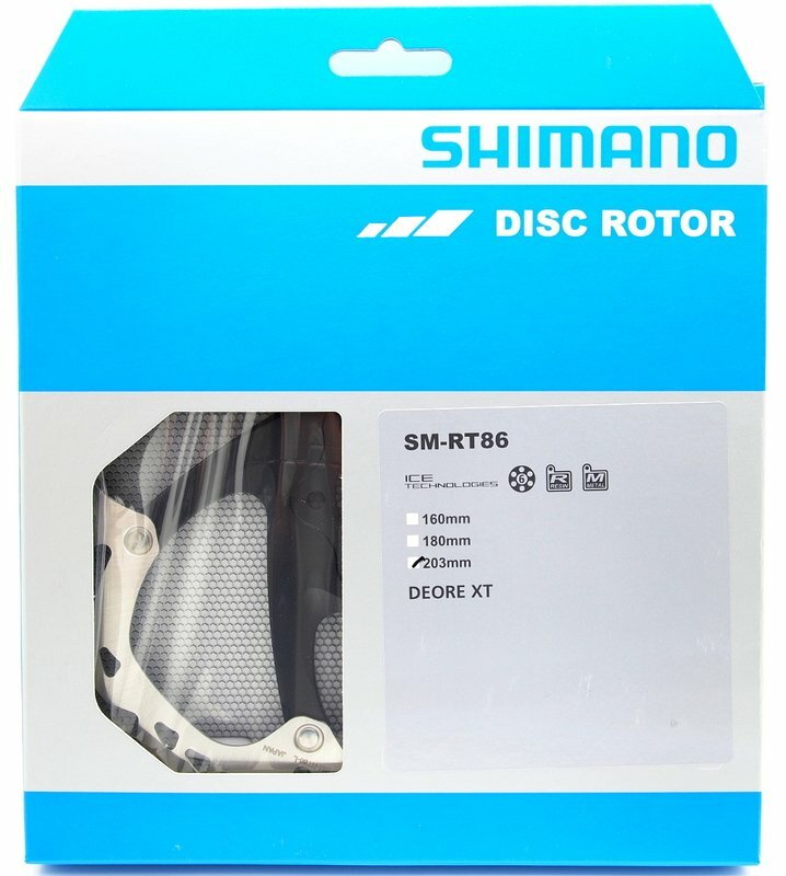 New Shimano Deore XT SM-RT86-L Ice-Tec 6 Bolt Rotor 203mm, New In Box