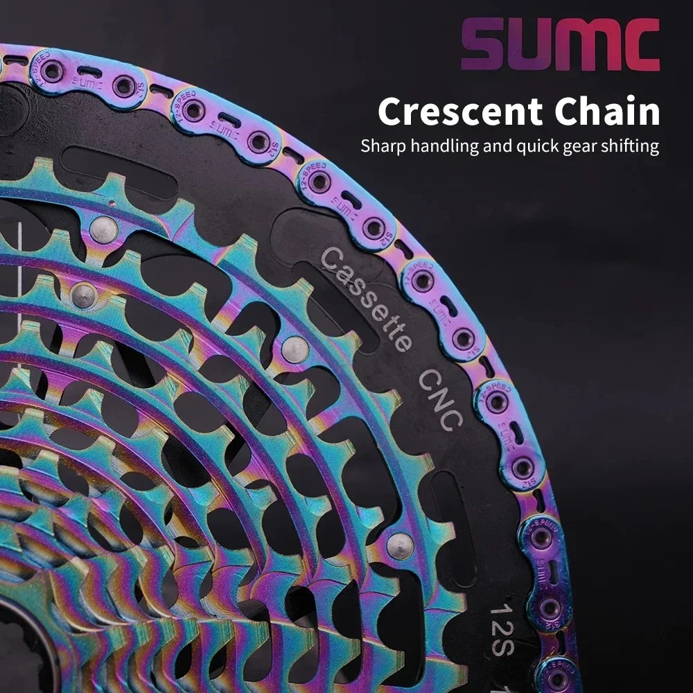 SUMC 12 Speed Bike Chain 126 Links Road Mountain Bicycle Chain for Shimano