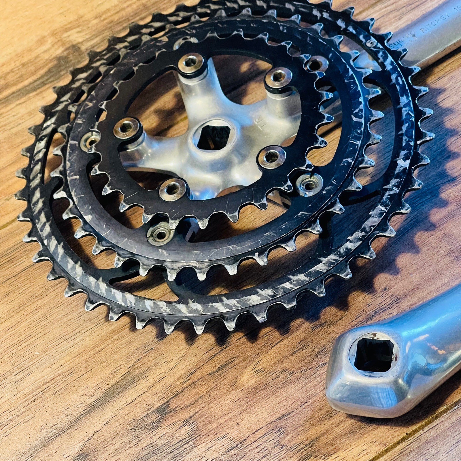 Used Ritchey Logic Triple Crankset Sugino Square Taper 110 74 180mm Black Rings