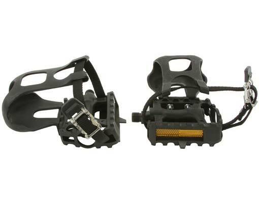 NEW! ABSOLUTE 861 BICYCLE PEDALS WITH TOE CLIPS 9/16″ IN BLACK.