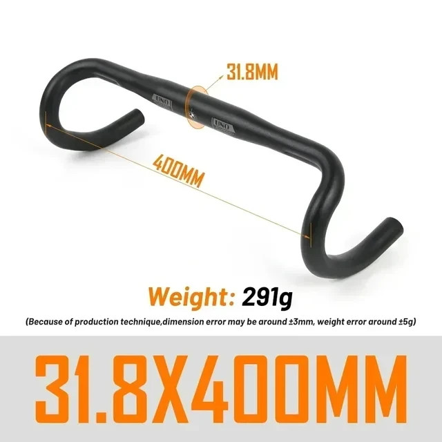 UltraLight Road Bike Handlebar Bent Bar 25.4/31.8MM 360/380/400/420/440/460MM