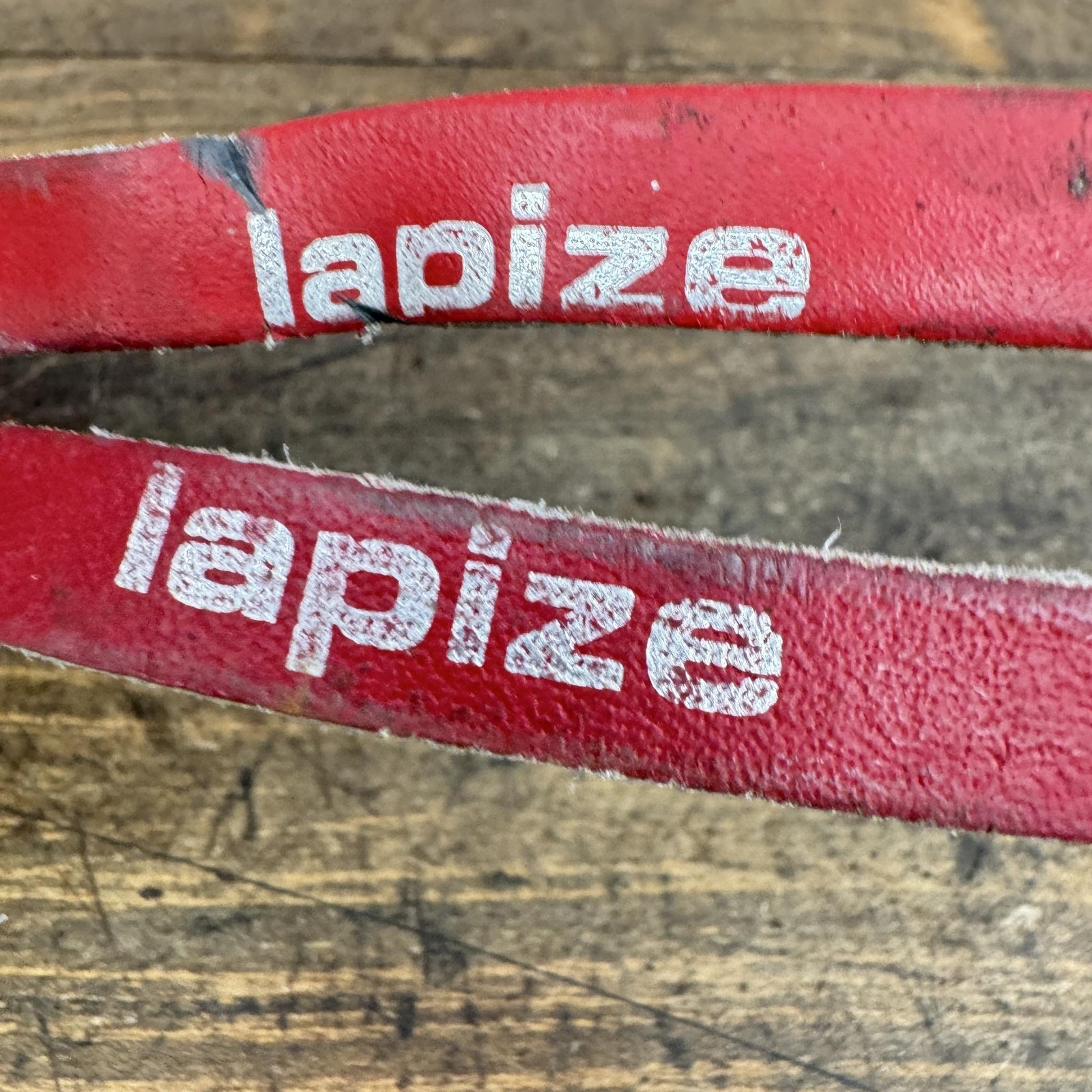Vintage Lapize Toe Straps Red Leather Steel 80s 70s Road Track Bike Pair Set