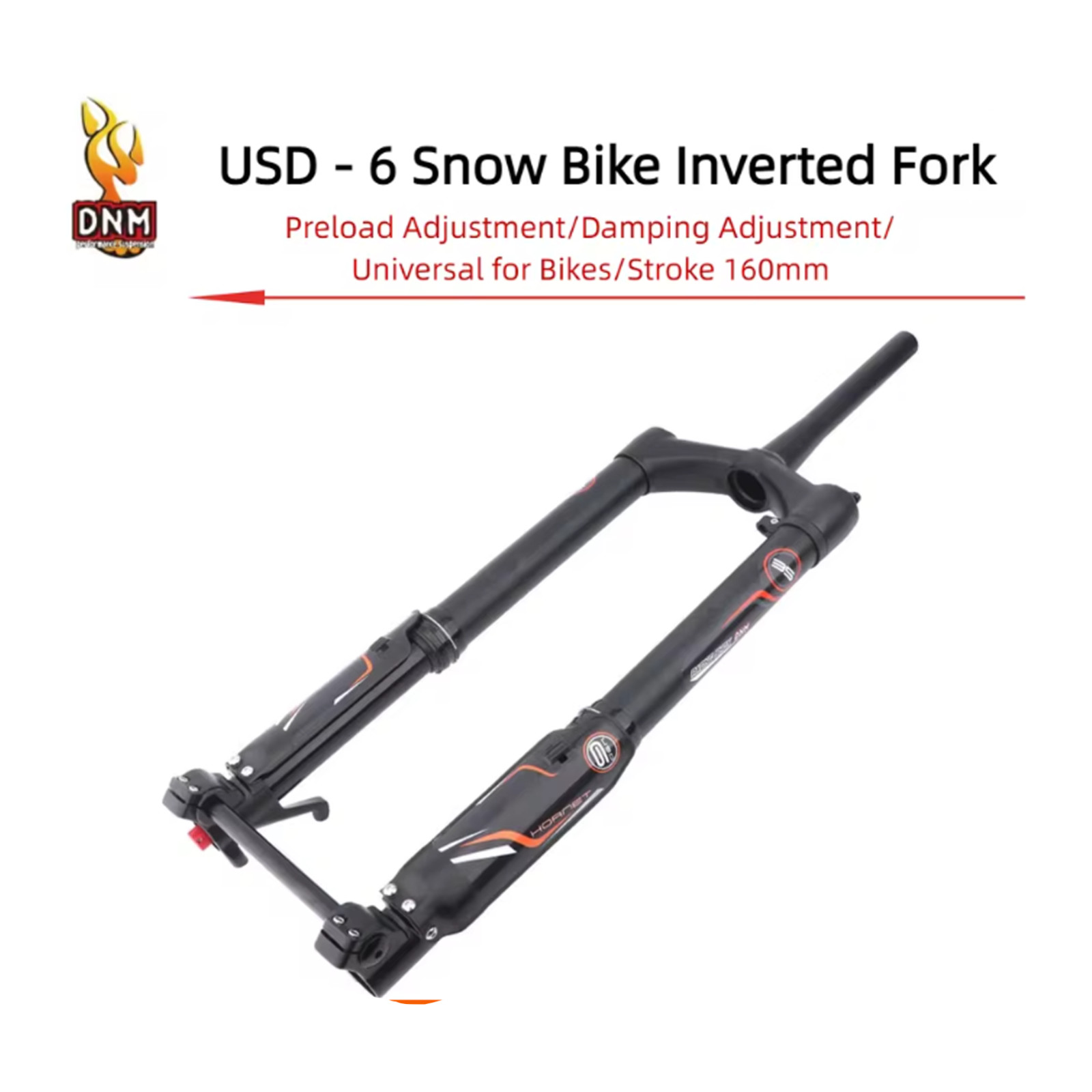 DNM USD-6 FAT 26/27.5 Inch Inverted Front Fork Coil Spring Snow Beach Fat Bike