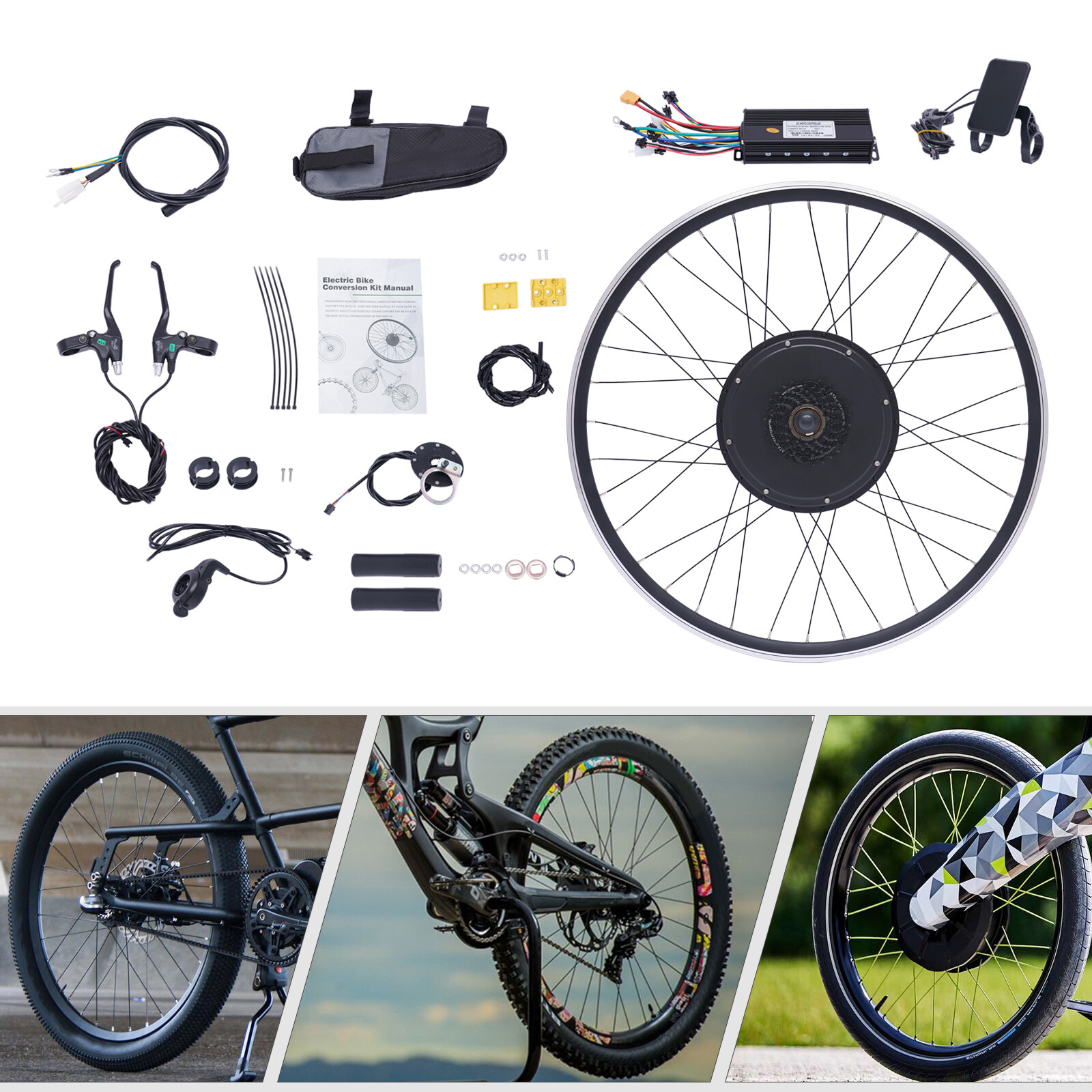 700C 28″/29» 1000W LCD Electric Bicycle Motor Conversion Kit Ebike Rear Wheel