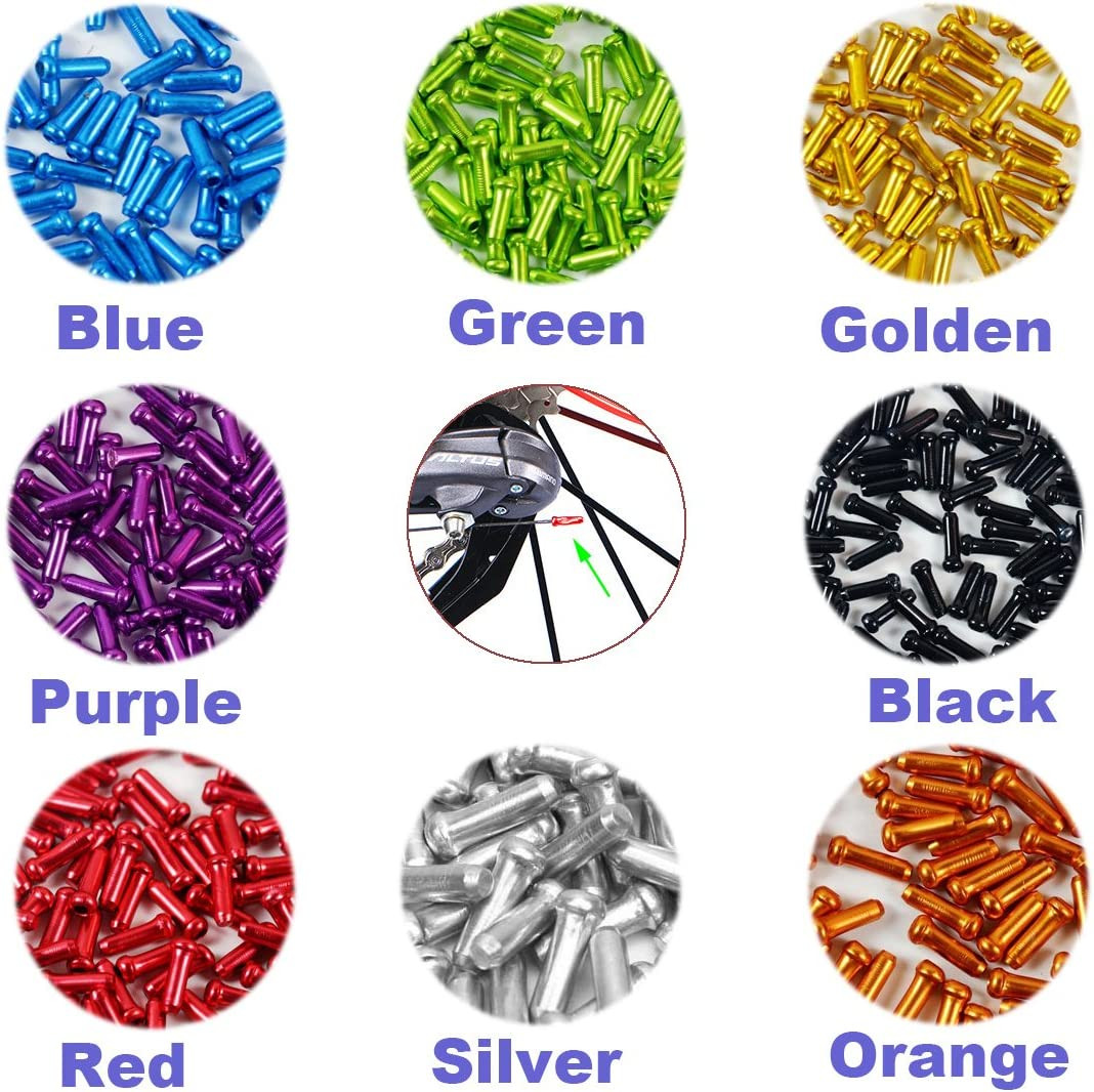 8 Color 80 PCS, Cable End Crimps, Bike Cable End Caps, Alloy Road Mountain Bikes