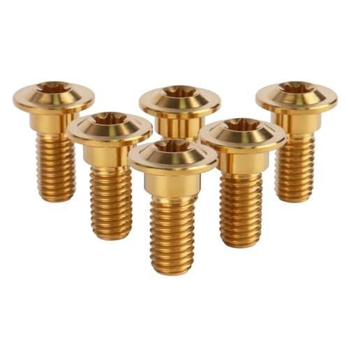 6Pcs Titanium Bolt M8 x 20mm 25mm Motorcycle Rear Brake Rotor M8x20mm Gold