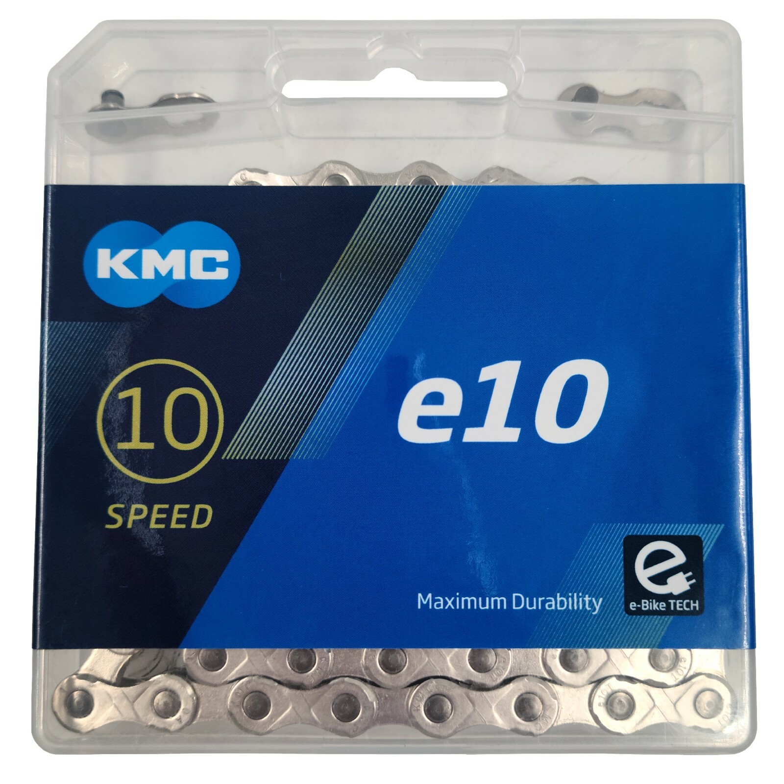 KMC e10 10 Speed Silver Bike Chain e-Bike Ready 136L extra long strong chain