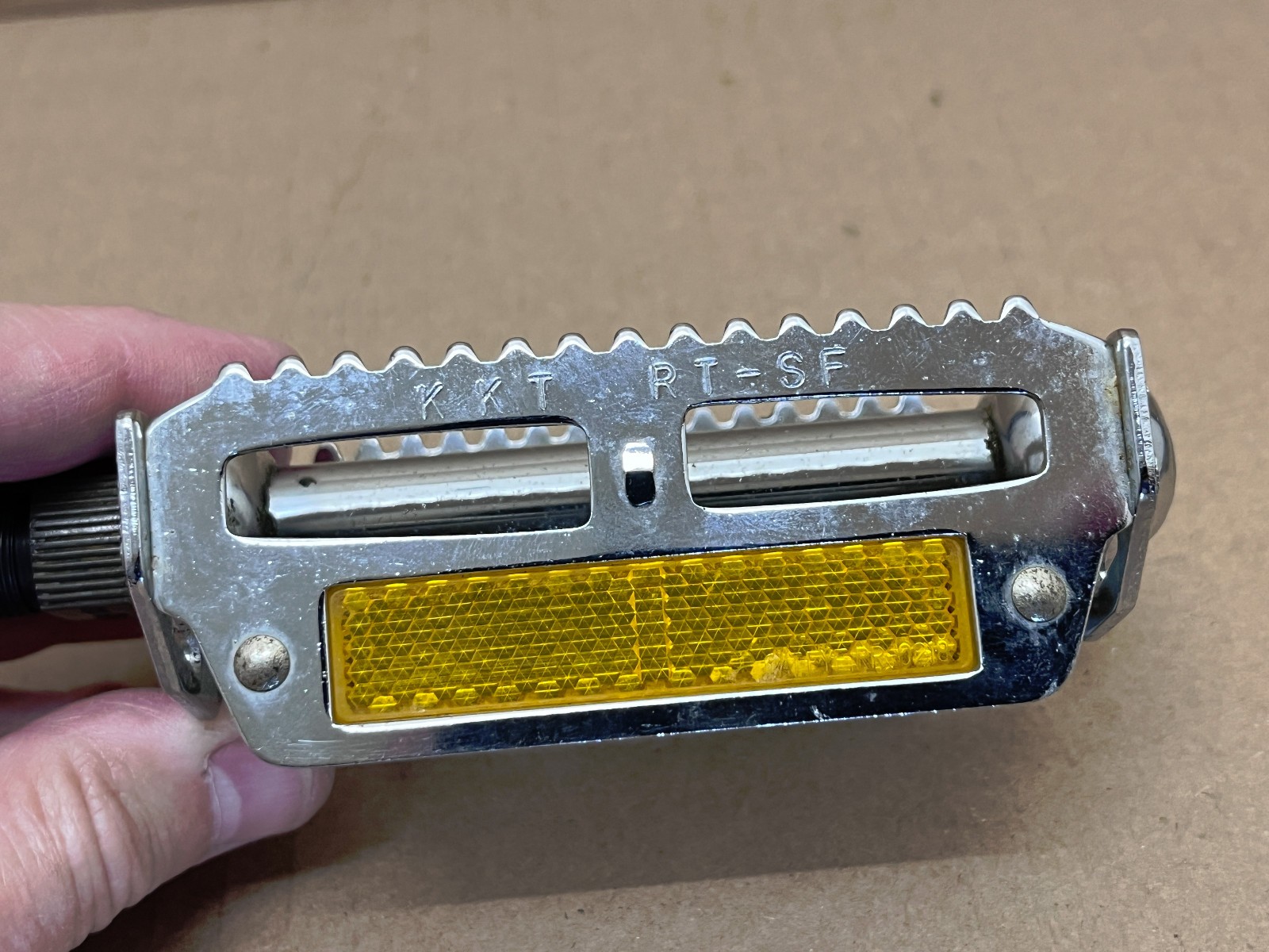 Vintage KKT RT-SF Bike Bicycle Pedals w/ Cat Eye Reflectors 9/16″ Japan