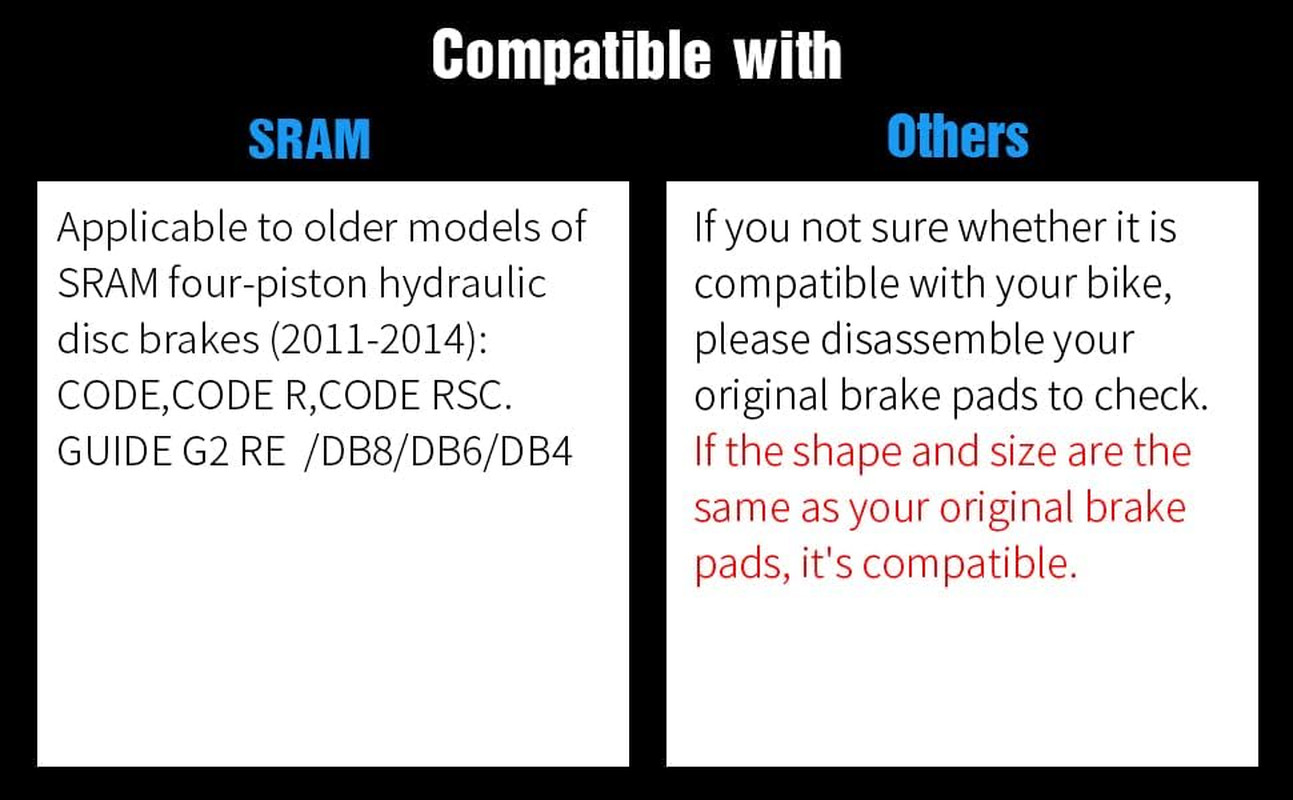 4-Piston Sintered Metal MTB Bike Brake Pads Compatible with SRAM Code,Code R,Cod