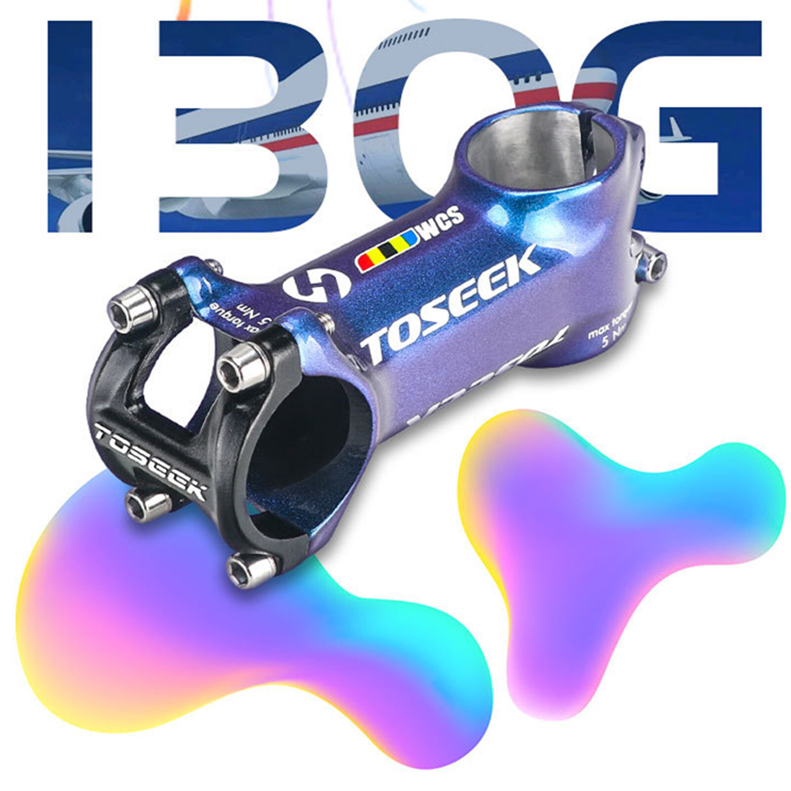 Aluminum Alloy Bicycle Stem Racing Road Mountain Bike Handlebar Stem Blue 6°/17°