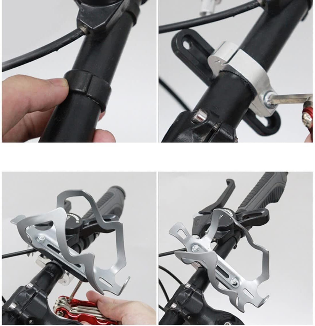 Bicycle Water Bottle Cage Holder Clamp Mount Adapter for Bike Handlebar Seatpost