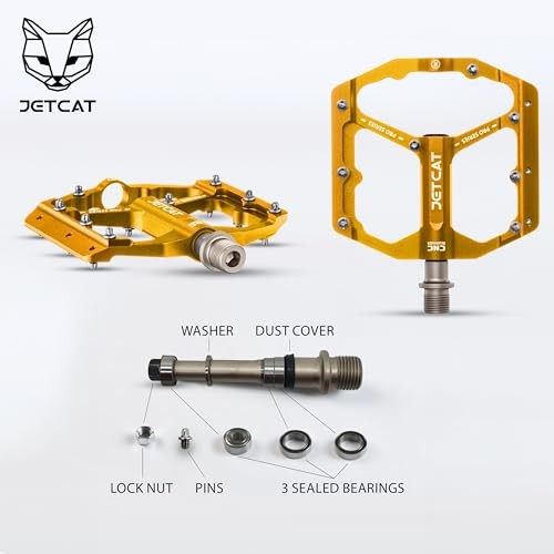 Mountain Bike Pedals Flat – MTB Pedals Flat, Bicycle Pedals, Road Bike gold