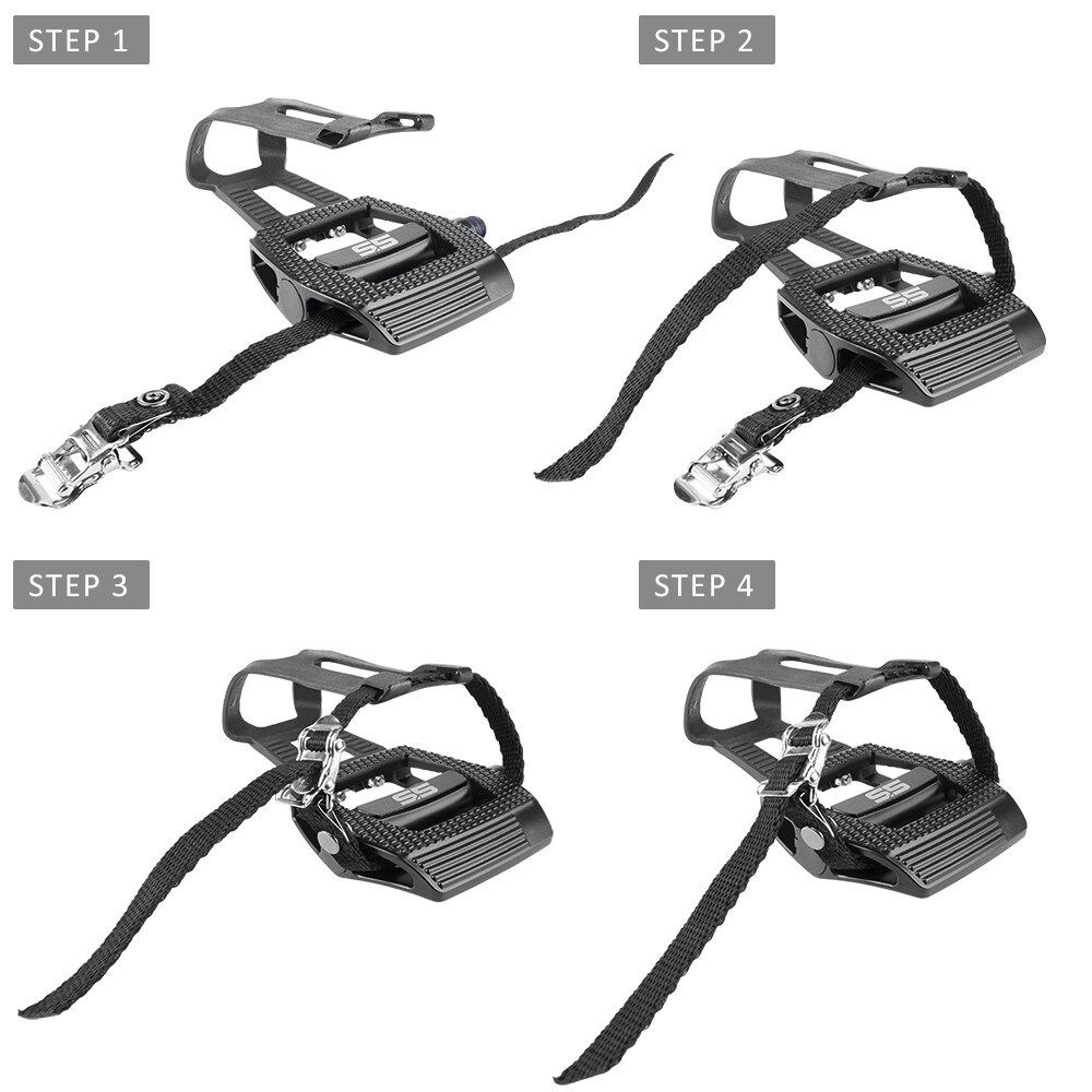 BV Shimano SPD Bike Pedals Clipless w/ Toe Clips Mountain Road Bike SPD Cleats