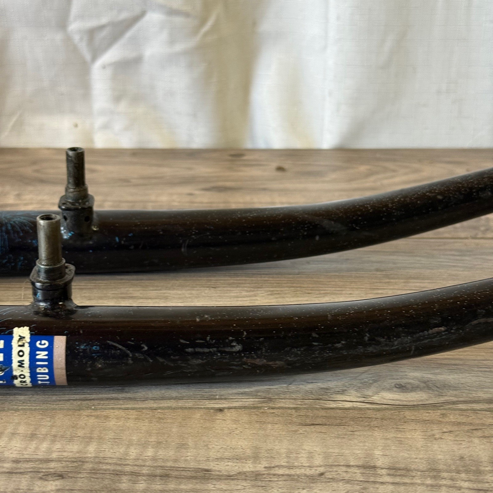 Vintage 90s  1 1/8 Threaded MTB Fork 26 150mm 395 Axle-Crown Back Blue Sparkle