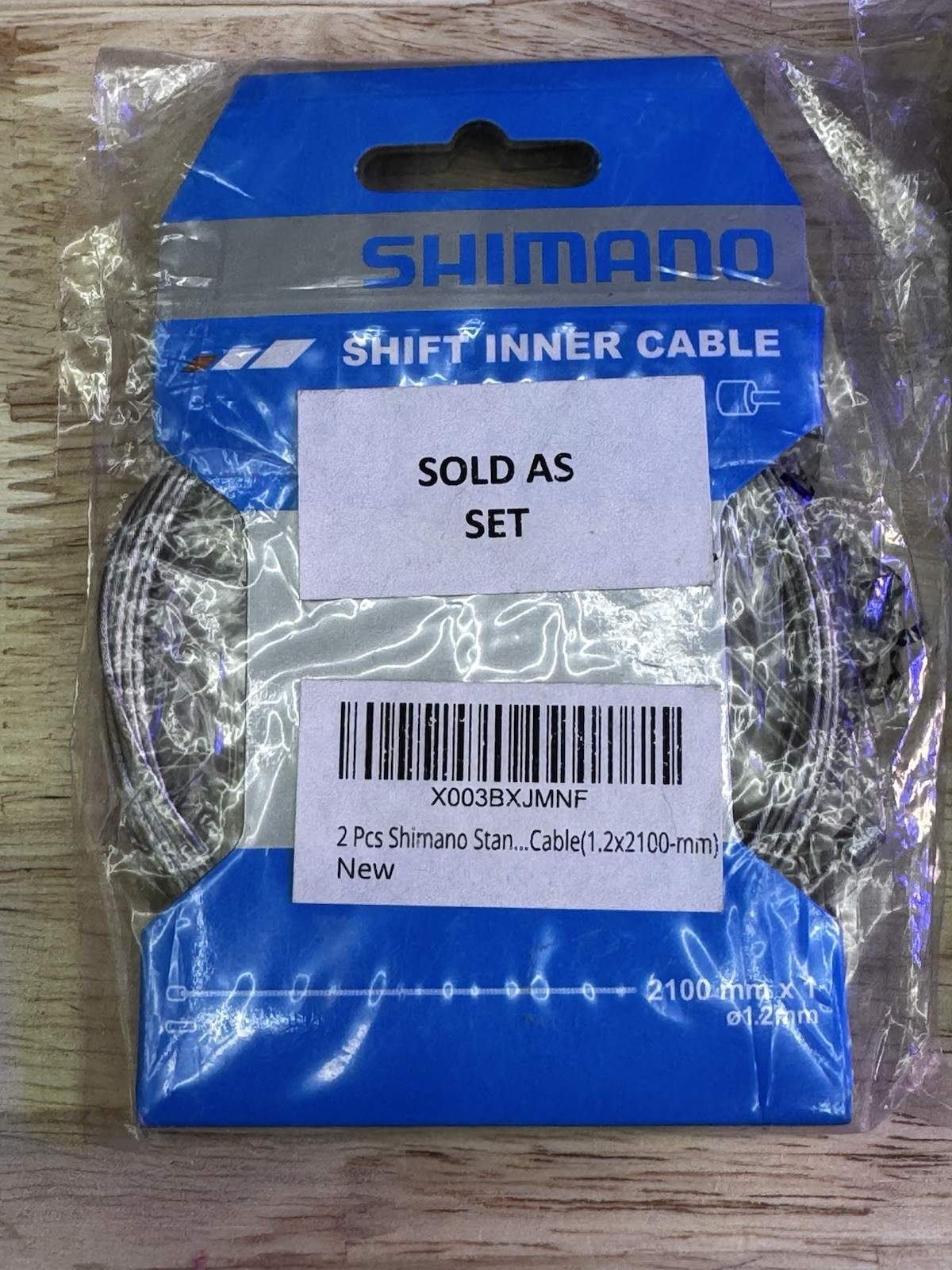 2 Sets of Shimano SUS Shift Inner Cable 2100mm, 1.2mm stainless steel