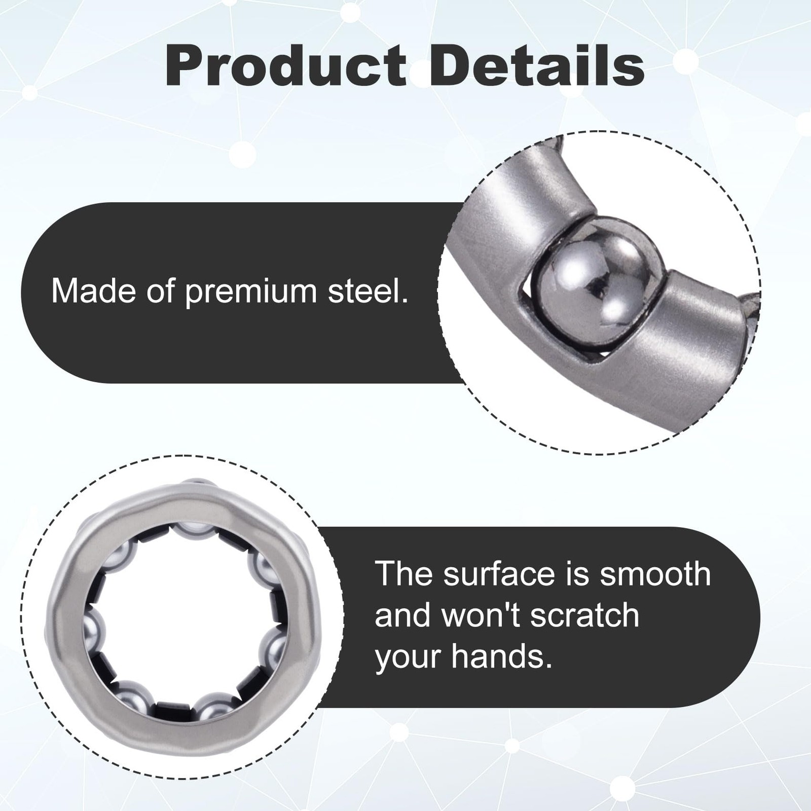 4 Pcs Bicycle Ball Bearings Retainer Wheel Hub Steel Balls Replacement Part