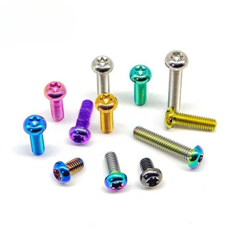Titanium Bolts M6 Button Head Torx Screw 10 15 20 25 30 35mm 6pcs/package