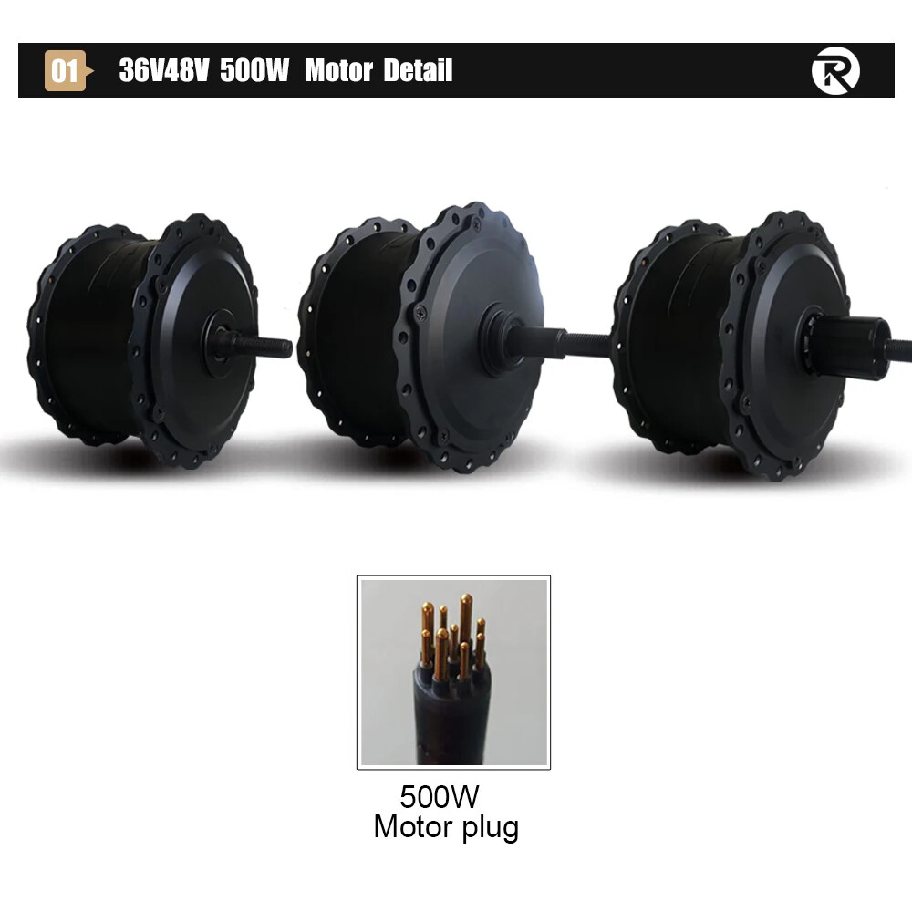 500W 36V 48V Fat Electric Bike 20 26inch 4.0 Tyre Front/Rear Hub Motor Wheel Kit