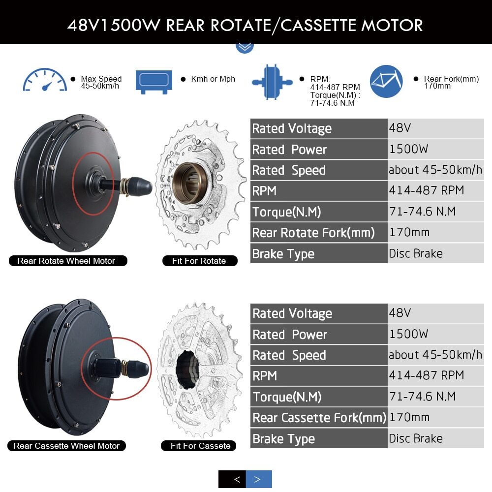 Fat Tire Bicycle 48V 1000W 1500W 72V 3000W Snow Ebike Brushless Gearless Motor