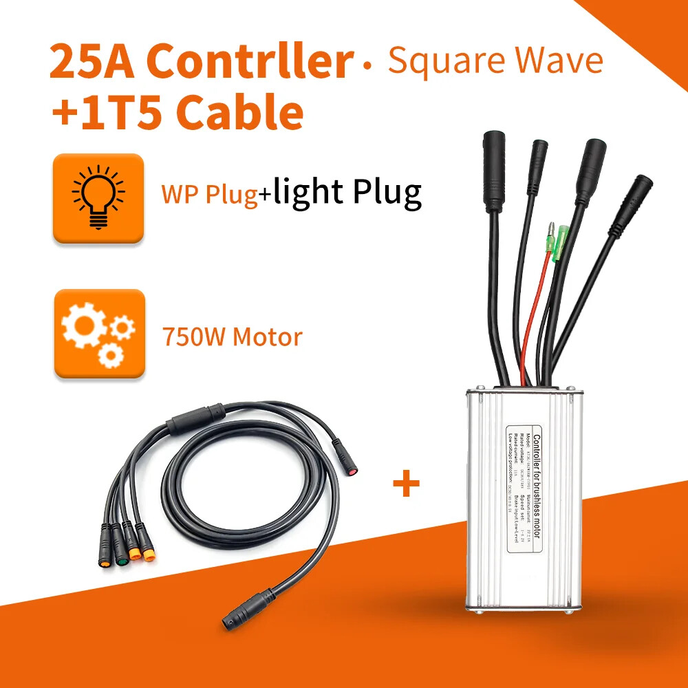 E-bike Controller 36V/48V 250W-1000W Waterproof Plug 15A/17A/22A/25A/30A Motor