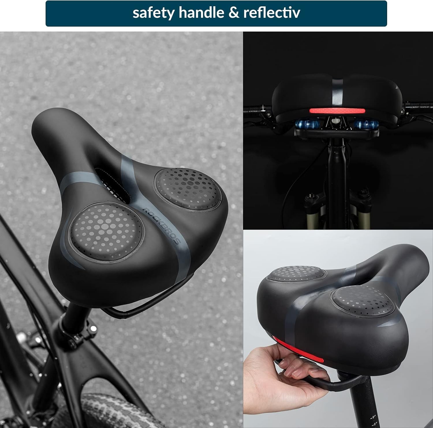 ROCKBROS Bicycle Saddle Comfort Ergonomic Seat Gel Hollow Breathable Shockproof
