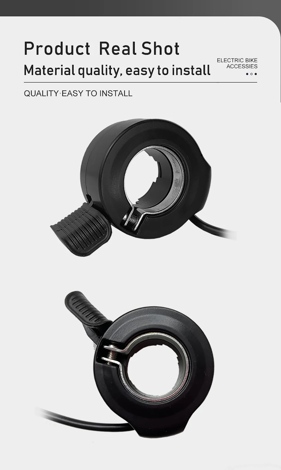 Thumb Throttle 3 Pin WP/SM Plug Connector for 24-72V E-Scooter/bike Accelerator