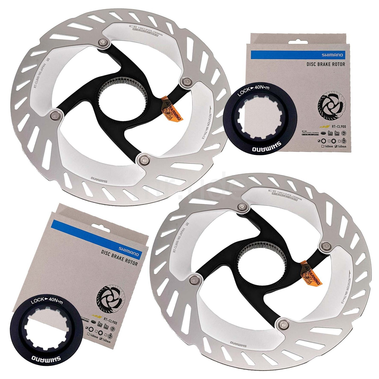 2x Shimano Ultegra GRX RT-CL800 Center Lock Bike Disc Rotors 160mm,ICE TECH