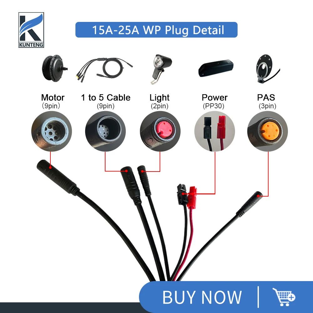 Electric Bicycle Controller 15A-35A SM Waterproof Plug 250W-1500W Hub Motor