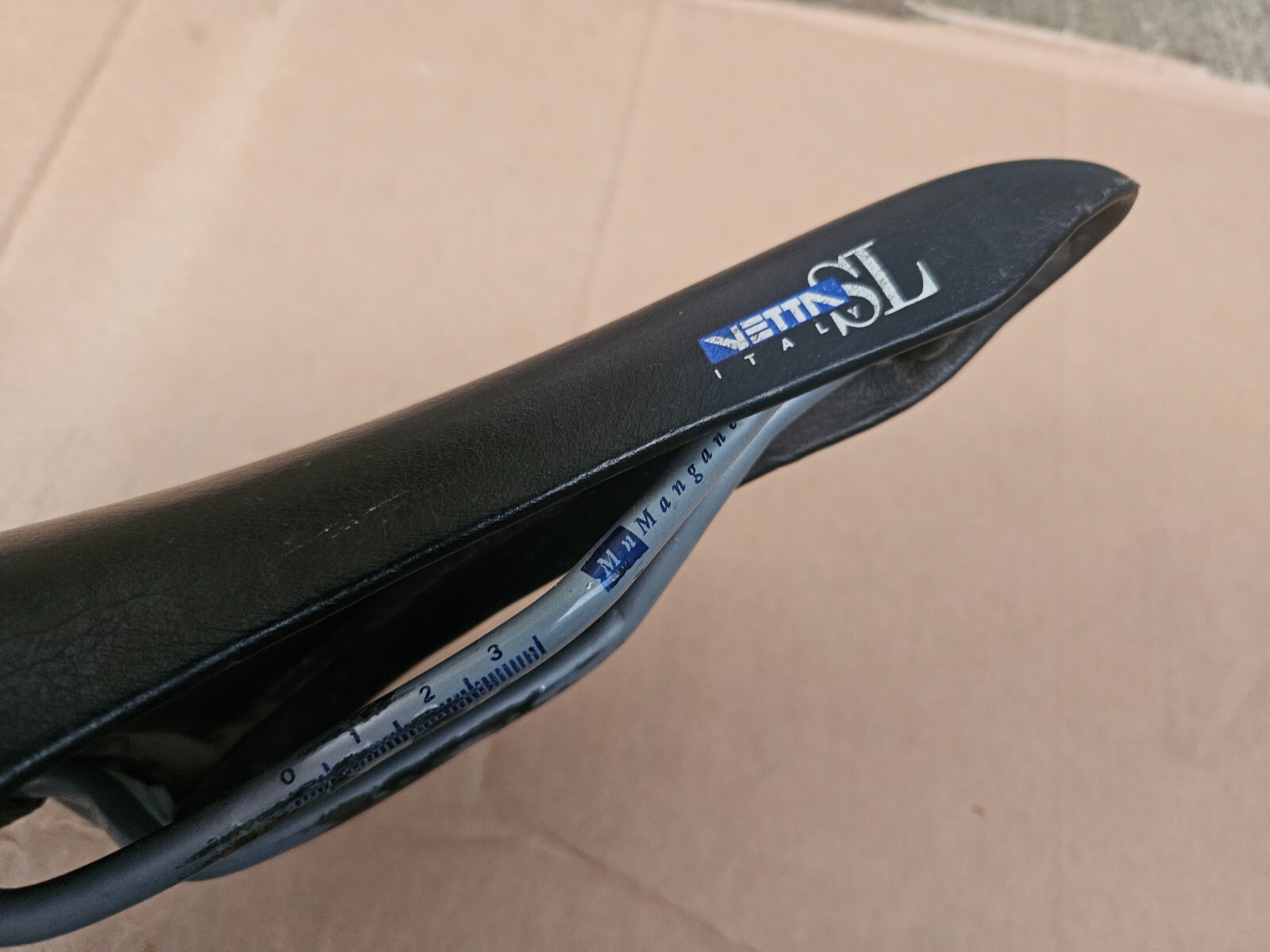 Vintage Vetta SL Road Mountain Bike Saddle Manganese Rails Black made in Italy