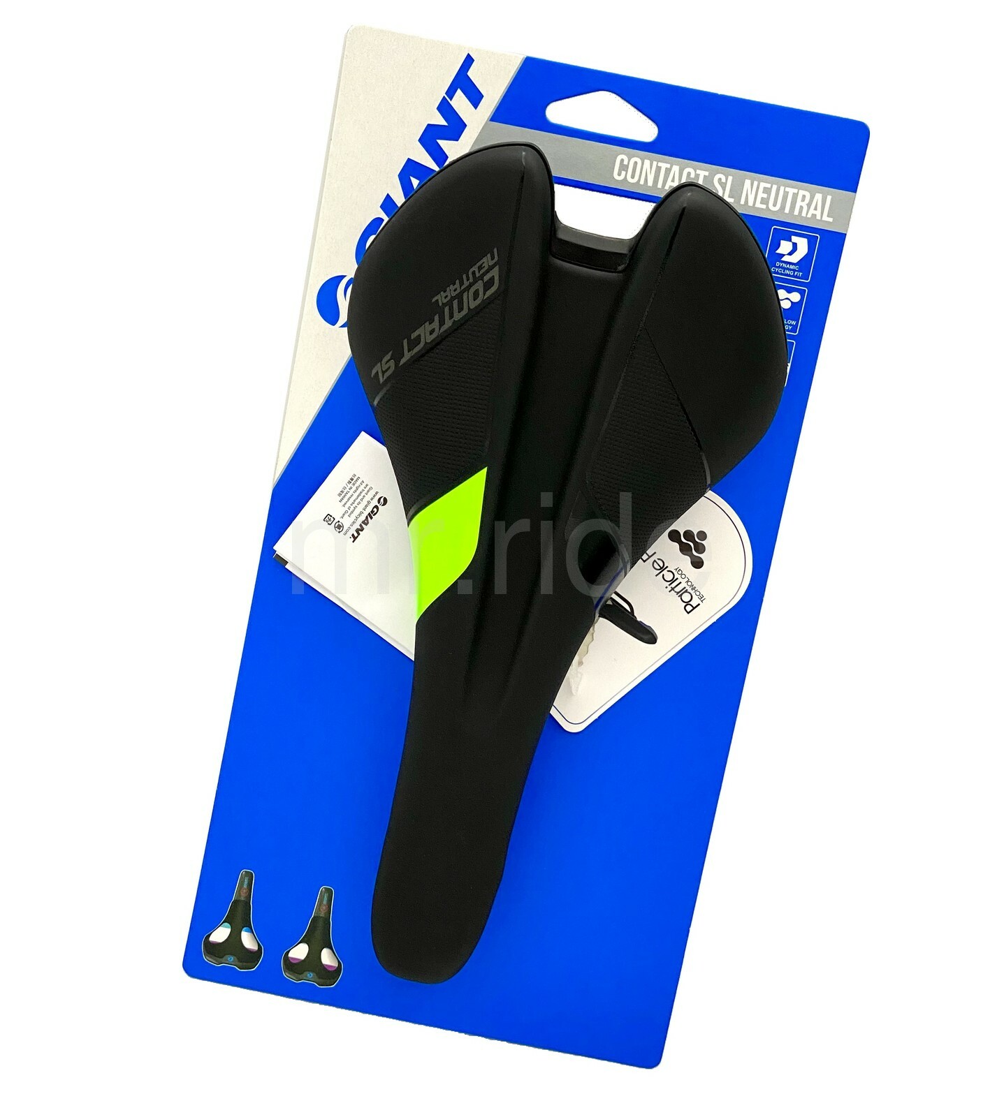 Giantt Contact SL Neutral Road Bike Saddle 273 x 137 mm 220g Black/Green