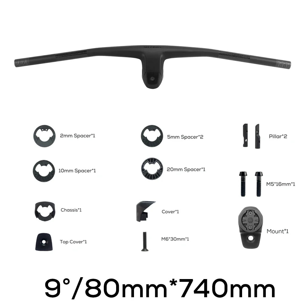 FRASER IC SL XC -9/14degrees Full Carbon Fiber Integrated Cockpit MTB Handlebar