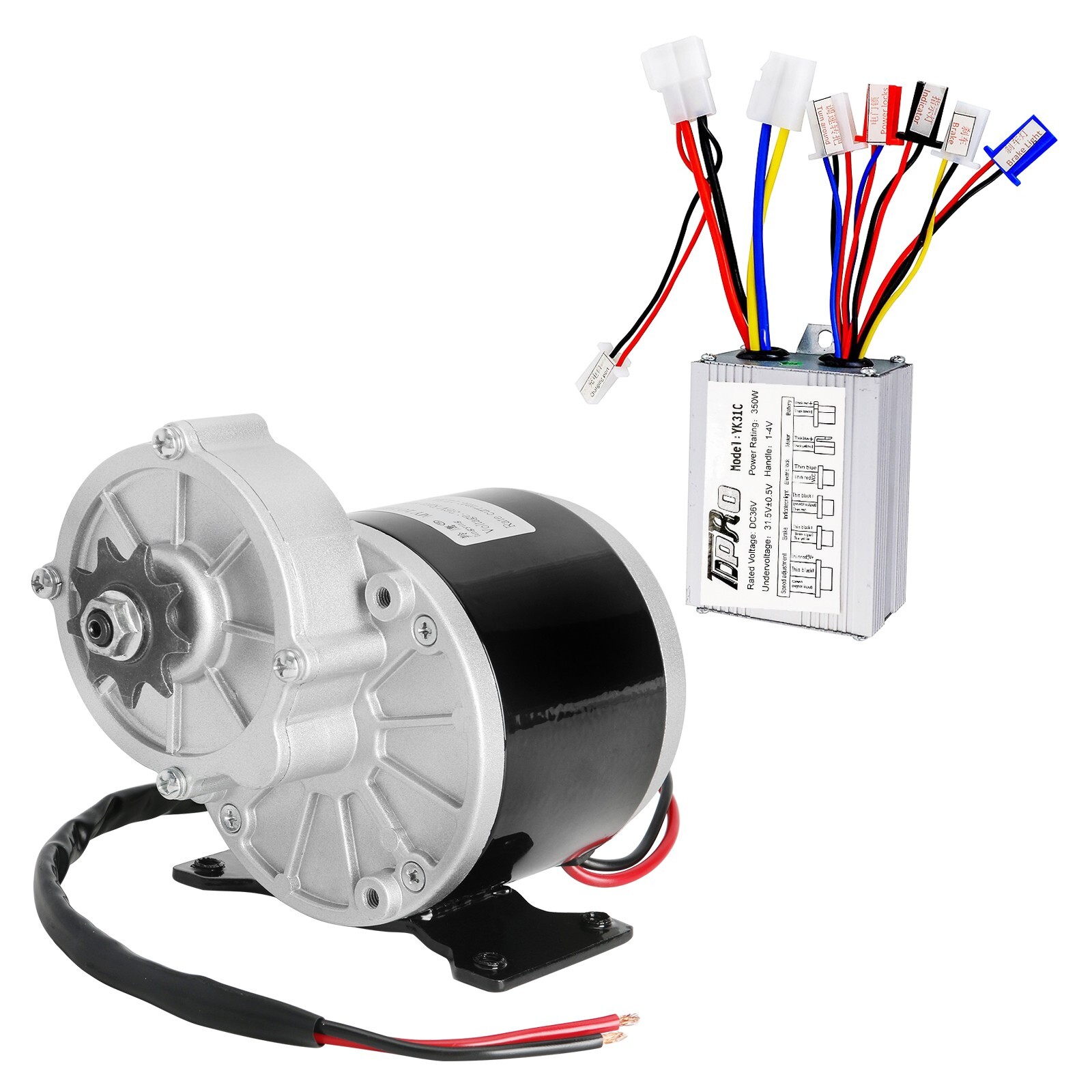 MY1016Z3 350W 36V Gear Reduction DC Brush Motor Mini Bikes Scooters
