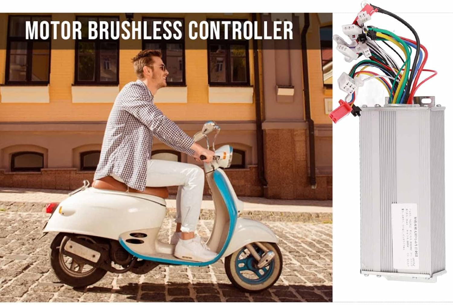 Motor Brushless Controller, 36V/48V 1000W Motor Sine Controller for Scooter