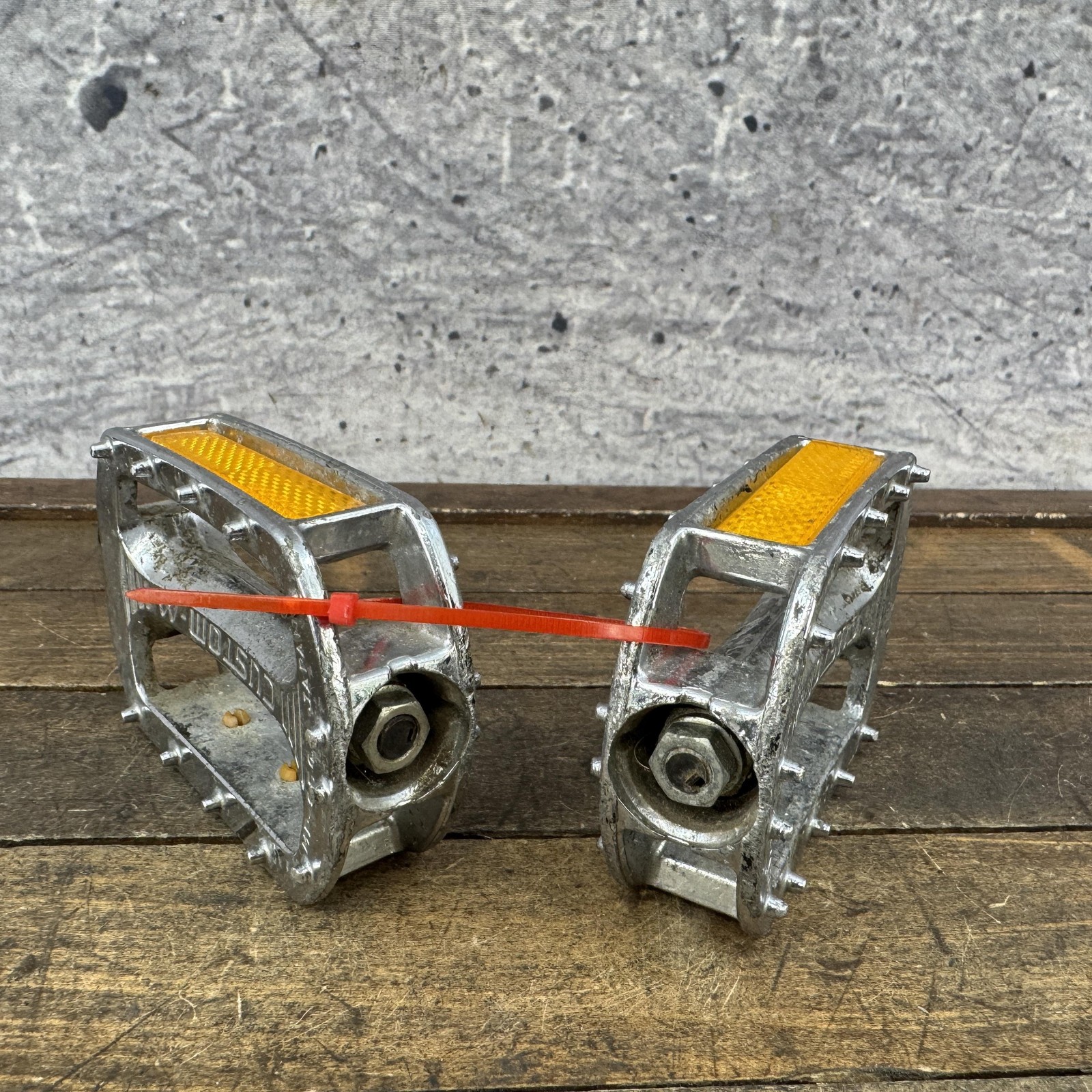 Vintage SR Custom-M BMX Pedals 9/16 Chrome Silver Pair Japan Old School 80s
