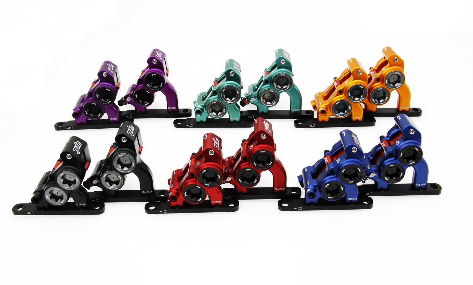 Juin Tech ETF 4-Piston Flat-Mount Hydraulic Brake Caliper Set 160mm for Shimano