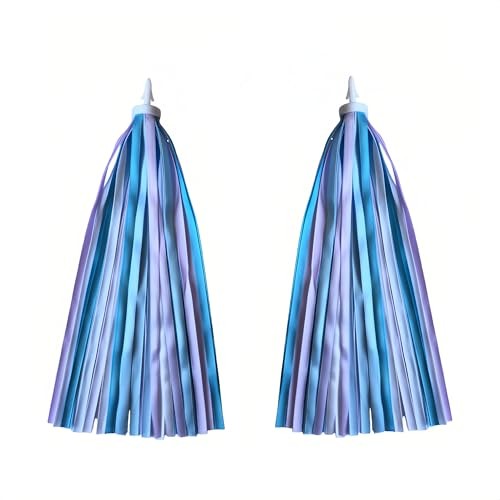 1 Pair Bike Handlebar Streamers, Colorful Bike Tassels, Light Blue Purple