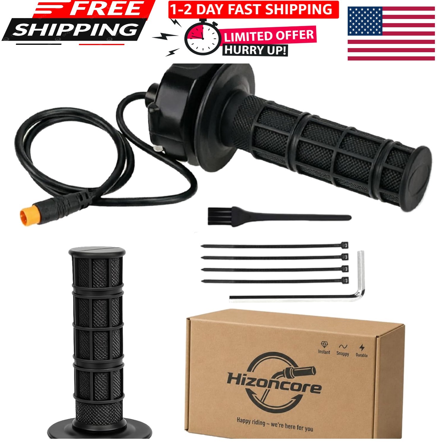 Ebike Full Twist Throttle for Macfox, 3 Pin Surron Style Throttle Grip Kit 12…