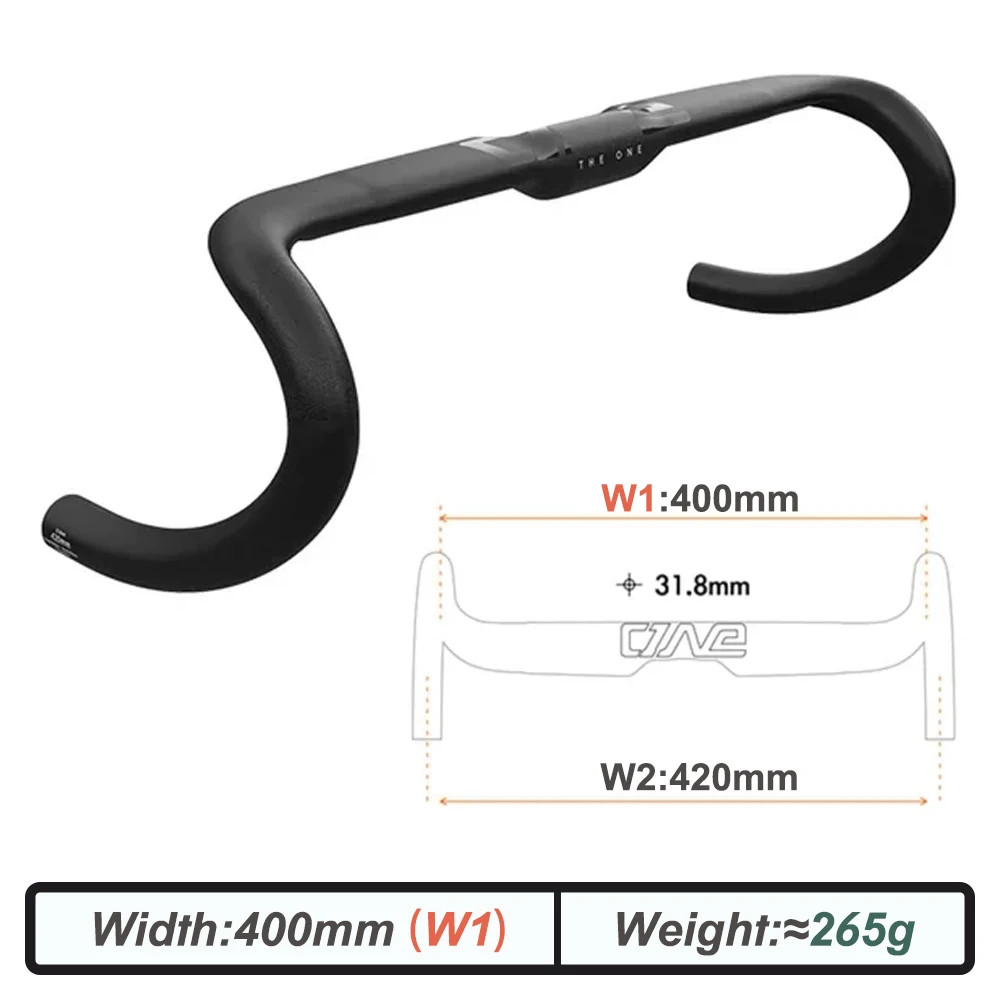AERO Carbon Road Gravel Bicycle Handlebar 360mm 380mm 400mm 420mm Black Matt