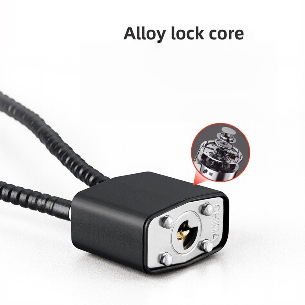 38cm Wire Rope Lock Keyed Iron Body with 3 Keys for Cupboard Filing Cabinet Use