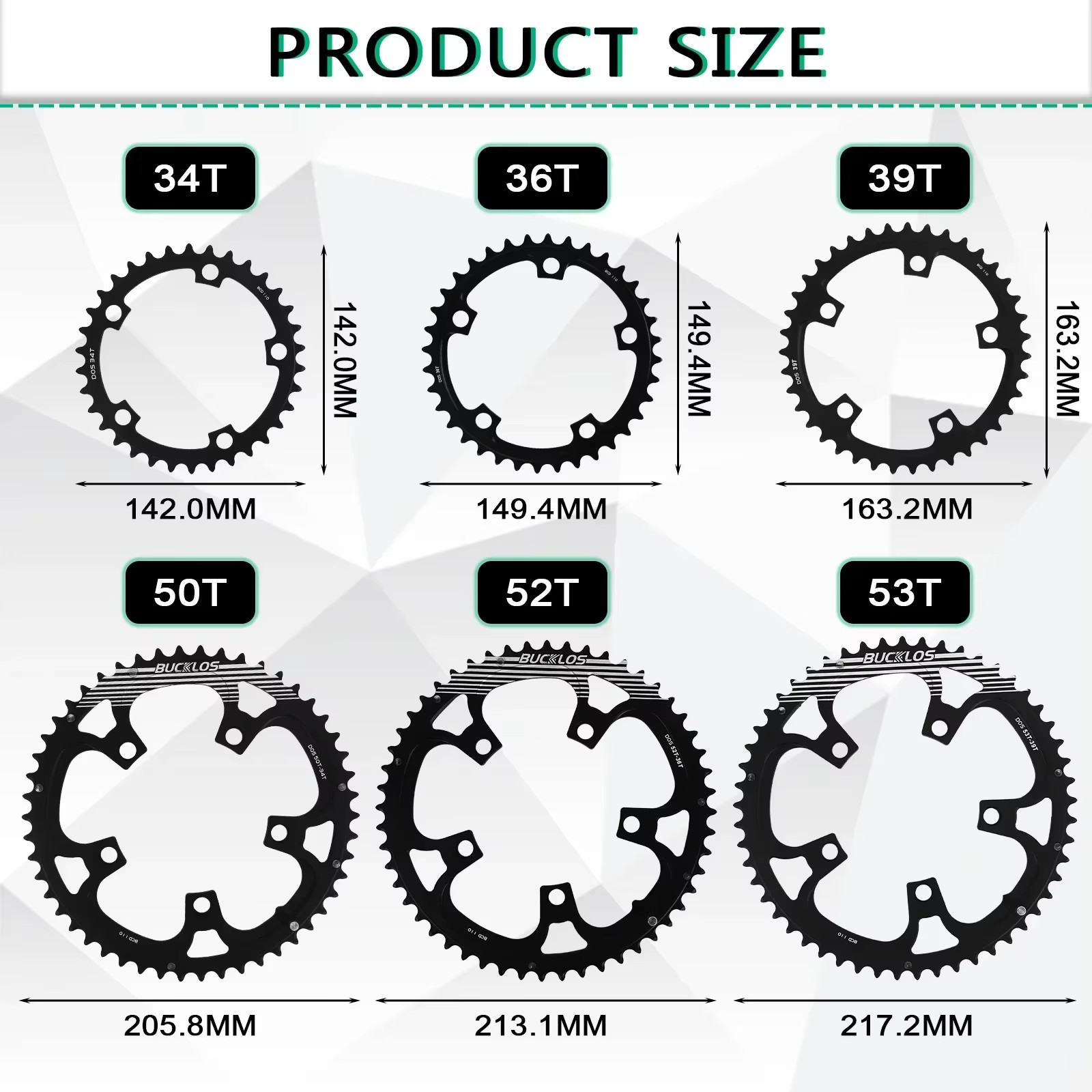Road Bike Chainring 110 BCD Chainring 4Hole 5Hole 34/36/39/50/52/53T Chainwheel