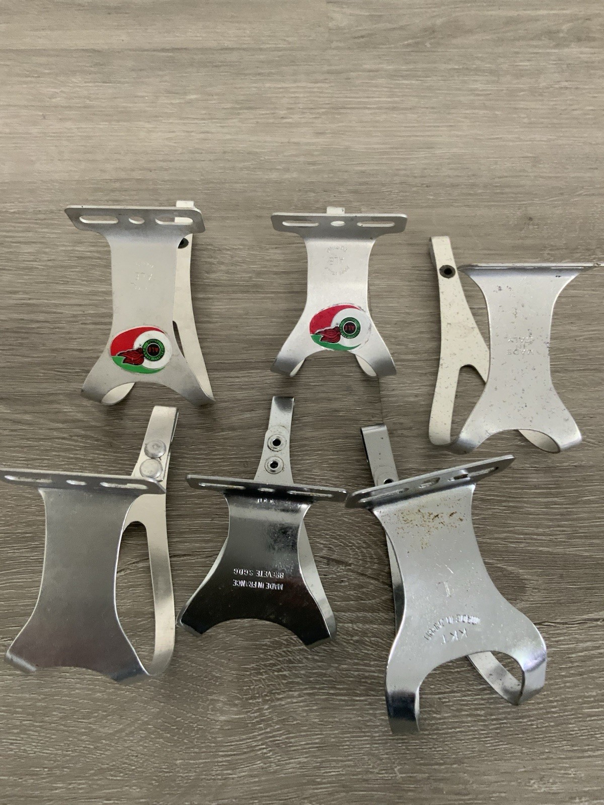 CINELLI ALE GALLI ASSORTED TOE CLIPS STEEL AND ALUMINUM (6)