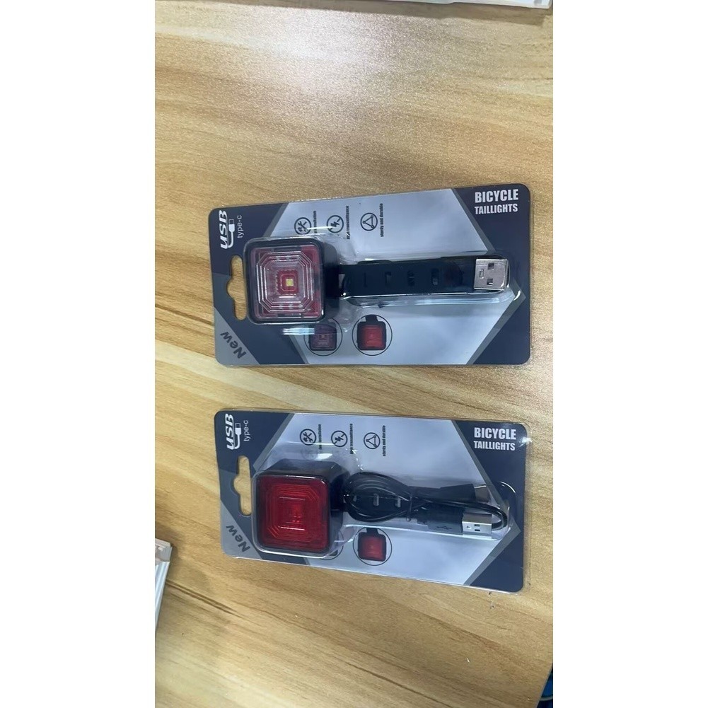 USB Bike Light Set Waterproof Front Rear Light Automatic Braking Sensor