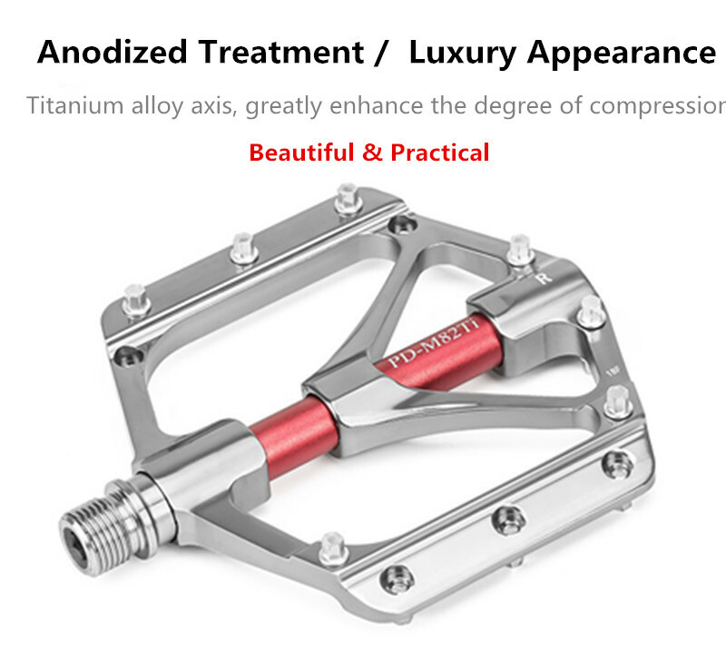 PROMEND MTB Road Bike Titanium Pedals Ultralight 9/16inch 3 Palin Bicycle Pedals