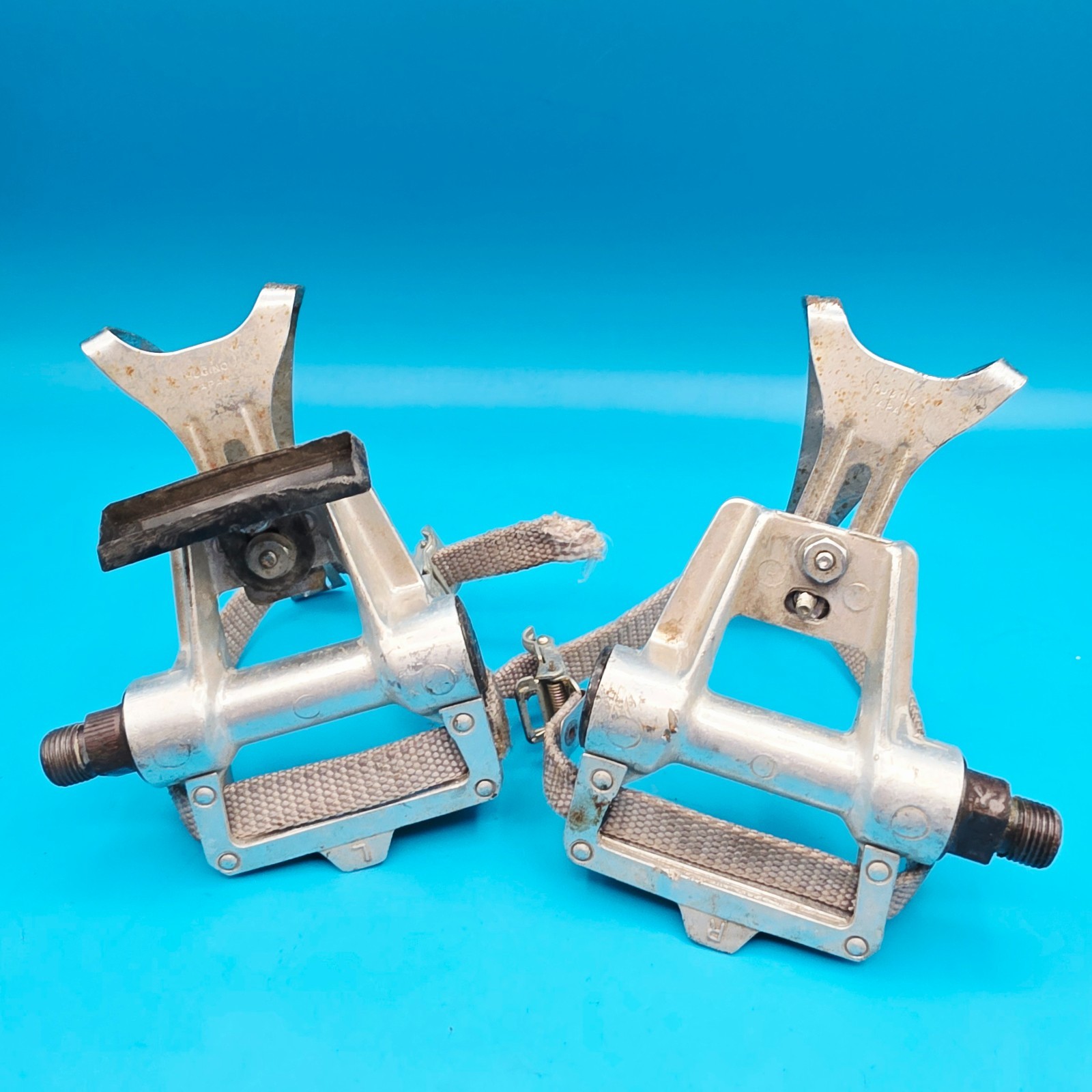 Sugino PD-1000 Toe Clip & Strap Pedal Set Fixie Road Bike Pedals JAPAN f29
